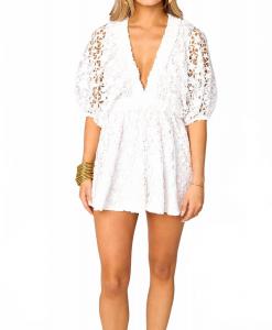 Эван Эквинокс В-образный комбинезон в белом цвете BUDDYLOVE