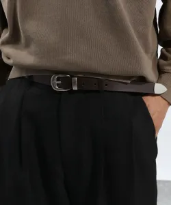 Кожаный базовый пояс Bayflow, цвет Brown 50