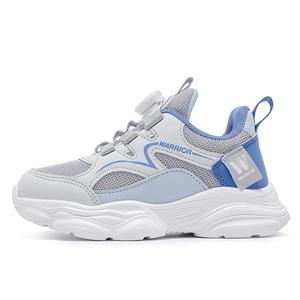 Нескользящие, легкие, амортизирующие, низкие, повседневные детские кроссовки WARRIOR, серый/синий