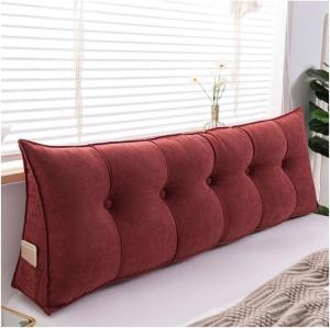 Клиновидная подушка для поддержки спины, мягкая треугольная подушка для изголовья кровати, прикроватная подушка, длинная подушка с чехлом на молнии, мягкая, удобная и дышащая (цвет: винно-красный, размер: 200 см/78,7 дюйма) COZMAX, Wine Red