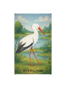 Mr. & Mrs. Panda Полотенце с изображением аиста, без надписи, белого цвета
