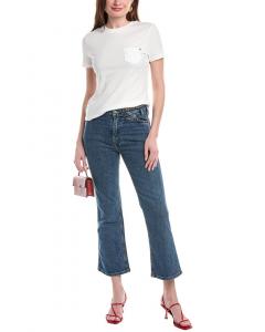 STAUD x Wrangler Укороченные джинсы-клеш с индиго-промывкой