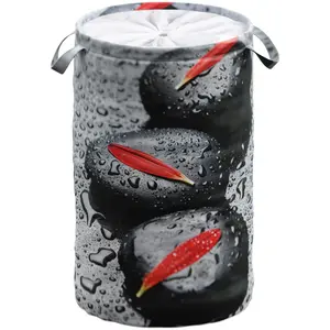 Корзина для белья Sanilo «Elegance», 60 литров, складная, с ширмой, черный