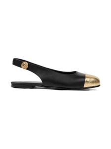 Кожаные балетки Balmain Kids, черный