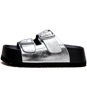 Тапочки-слайды женские, износостойкие, серебристые Jay, Silver