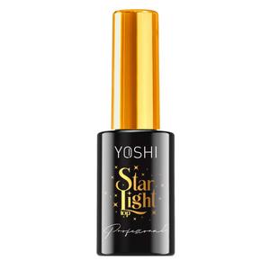 Yoshi, Гибридный топ для ногтей Star Light No Wipe с золотыми звездами, 10 мл