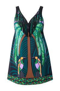 Платье-купальник с футболкой Ulla Popken, цвет Green/Light green