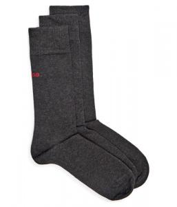 Носки мужские Hugo Bodywear высокие с логотипом бренда 3 пары, серый