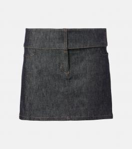 Мини-юбка из денима с поясом Courrèges, Dark Heather Grey