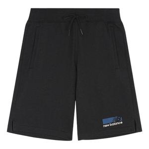 Шорты спортивные шорты с ярким логотипом New Balance, черный