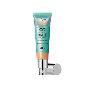 Матовая кремовая основа под макияж CC+ Natural Matte SPF 40 It Cosmetics, цвет medium tan