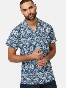 Рубашка с коротким рукавом инфрей Indicode, синий