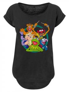 Удлиненная футболка Disney The Muppets Group Circle черного цвета F4NT4STIC