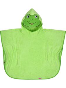 Wörner Детское пончо из махровой ткани с капюшоном, зеленого цвета