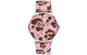 COACH Часы Perry, кварцевый механизм, кожаный ремешок, 36 мм, розовый циферблат, женские