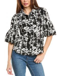 Топ Gracia с рукавами-колоколами, черный