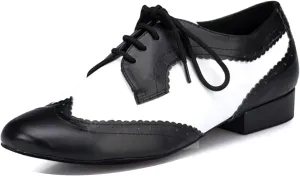 Мужские современные танцевальные туфли с низким каблуком, оксфорды на шнуровке для бальных и тренировочных танцев Hiuzylqx