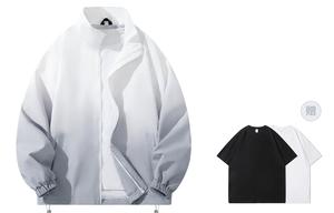 BOBBY ABLEY Куртка Unisex, White Gray Gradient (Comes with Short-Sleeved Shirt)