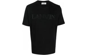 Тоновая вышитая футболка Lanvin, черный