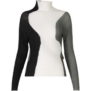 Pleated High neck Blouse ISSEY MIYAKE, белый