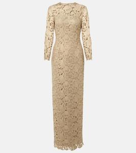 Платье из цветочного кружева Oscar de la Renta, золотой