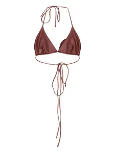 Декорированный топ бикини с треугольными чашками Magda Butrym, коричневый
