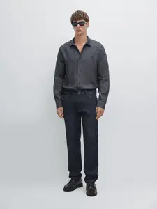 Зауженные джинсы Massimo Dutti, темно-синий