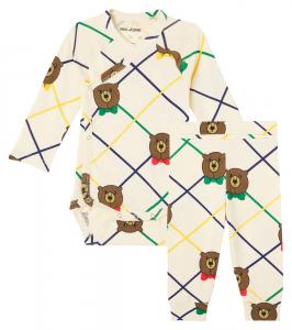 Детский боди и леггинсы Mini Rodini, Off-White