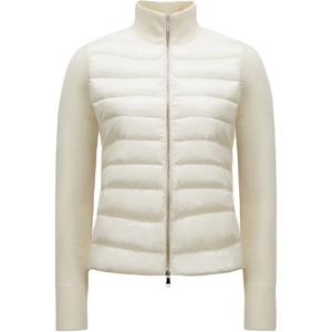 Moncler Стеганый утепленный кардиган с логотипом, White
