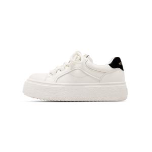 Женские нескользящие износостойкие низкие кроссовки для скейтбординга ST&SAT, Beige Black