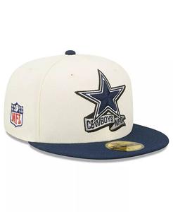 Мужская кремовая, темно-синяя шляпа Dallas Cowboys 2022 Sideline 59FIFTY New Era