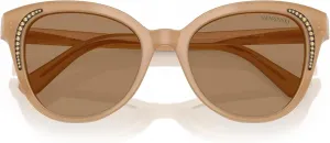 Женские солнцезащитные очки Swarovski Sk6031 Butterfly, Milky Beige/Transition Clear to Brown