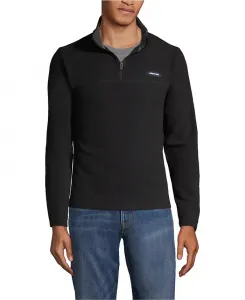 Большая и высокая флисовая толстовка с молнией на четверть для любой погоды Lands' End, черный