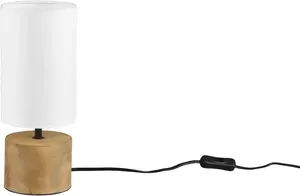 Настольная лампа TRIO Leuchten "Woody", 1 лампочка, шнуровой выключатель, сменные лампочки Ø 11 см, Высота: 30 см, белый
