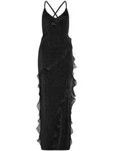Макси-платье с люрексом и оборками Karl Lagerfeld, черный