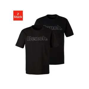 Bench Футболка для дома, рубашка с логотипом, базовая рубашка с круглым вырезом из чистого хлопка Bench Loungewear, черный