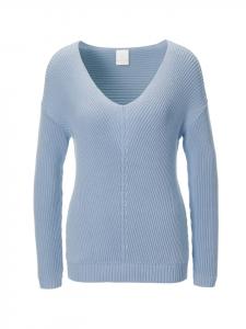 MADELEINE Свитер с длинными рукавами и V-образным вырезом, синий