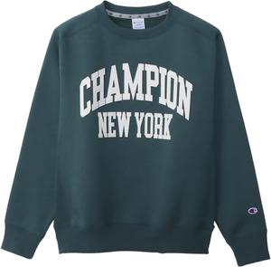 Мужская толстовка Champion TECH WEAVE TERRY с круглым вырезом, длинным рукавом, антибактериальная и антибактериальная, эластичная, теплая, с графическим логотипом, C3-YG002, зеленый