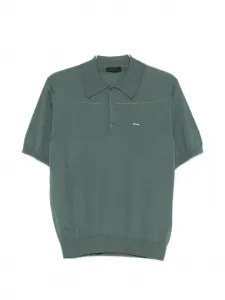 Поло с короткими рукавами и логотипом Prada, зеленый