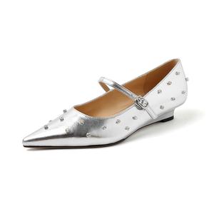 Туфли Мэри Джейн на массивном каблуке Women's Su Yanjiao, серебро