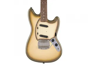 Fender Squier FSR Classic Vibe '60s Mustang с грифом из лауреля и черной накладкой пауэртаборы, цвет Антигуа