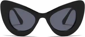 Женские солнцезащитные очки Melrose Fashion класса люкс "кошачий глаз" в винтажном стиле, милые, сексуальные, с крупной оправой, модель 3303, Black