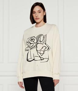 Свитшот женский Desigual свободного кроя с принтом, экрю