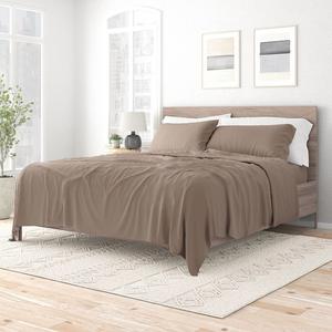 Комплект ультрамягких простыней Urban Loft из 4 предметов однотонных основных цветов, цвет Taupe