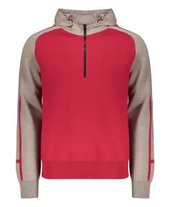 Вязаная толстовка с капюшоном и застежкой-молнией Herno, красный