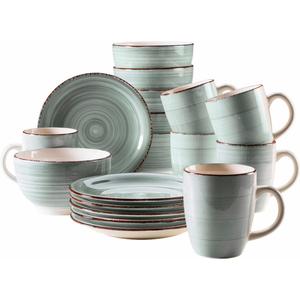 Кофейный сервиз my home Geschirr-Set, Service Bel Tempo с узором спирали, 18 предметов, на 6 персон My Home, серо-голубой