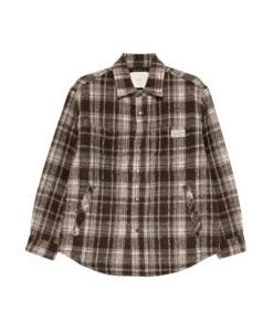 Клетчатая фланелевая рубашка коричневого цвета Dunst, коричневый