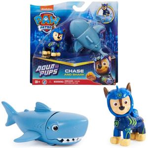 Набор PAW Patrol Aqua Pups - маленькая фигурка Чейза и акулы с подвижной головой Spin Master
