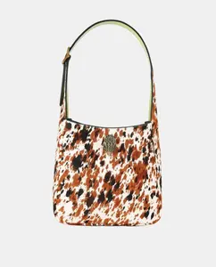 Коровий принт на сумке хобо Kurt Geiger, многоцветный