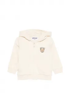 Толстовка на молнии с принтом медведя Moschino Kids, бежевый